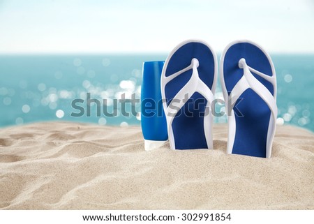 sand suntan and shoes