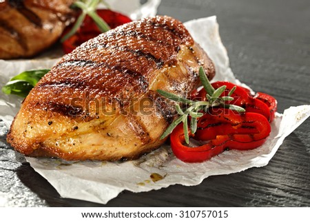 closeup of duck meat