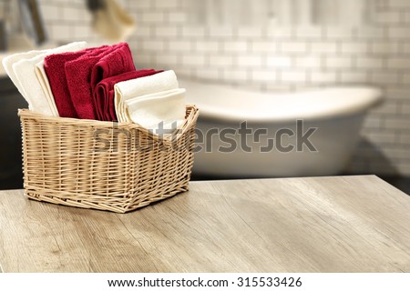 wall in bathroom and towels