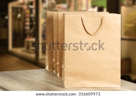 big paper bags in a row