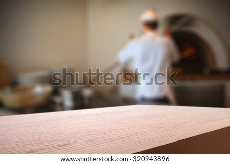 kitchen interior cook and red desk space