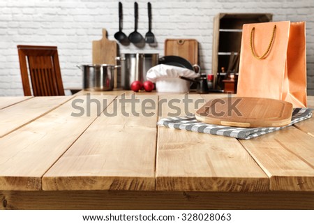 free space on kitchen desk top and kitchen desk on napkin
