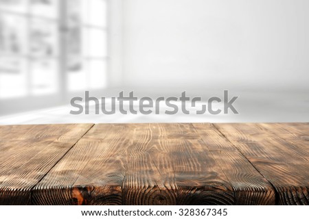 wooden table and wooden space for you