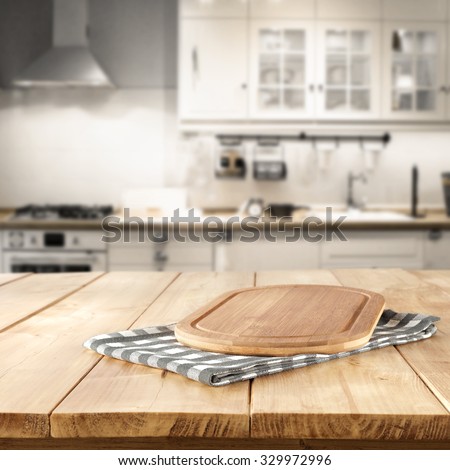 wooden kitchen desk and napkin