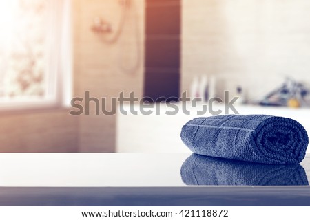 blue towel