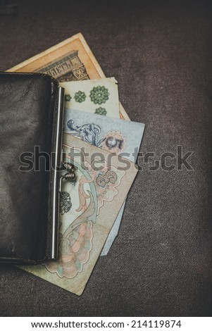 Money, purse, retro