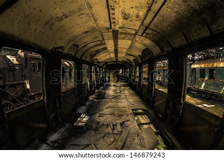 Industrial carriage interior in dark colors