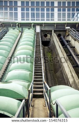 Part of a water cleaning facility with stairs