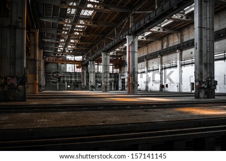 Large industrial interior in a cool style
