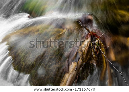 Close up of water rushing