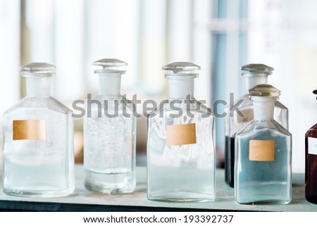 old laboratory with a lot of bottles