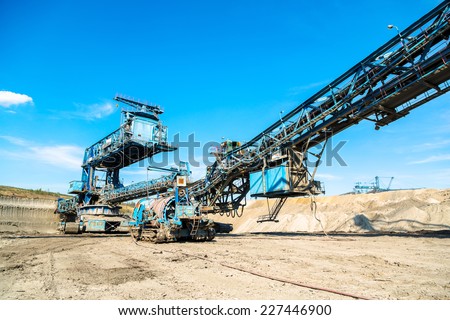 Mining machinery in the mine
