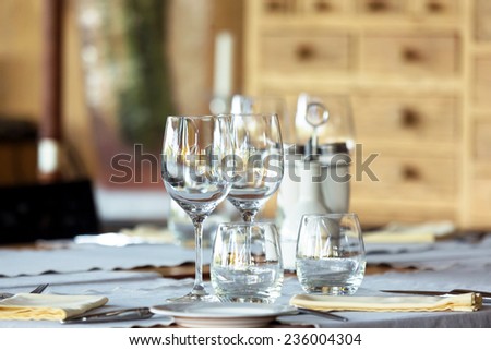 Elegant table set up for dinning room