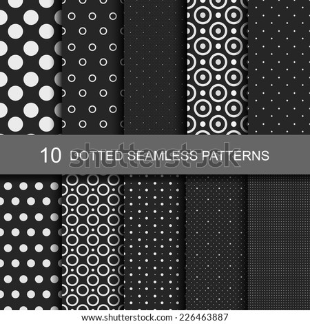 10 Dark geometric seamless patterns