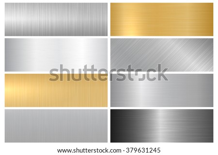 Metal textures. Vector collection of metallic textures, panels and banners for your design and ideas.