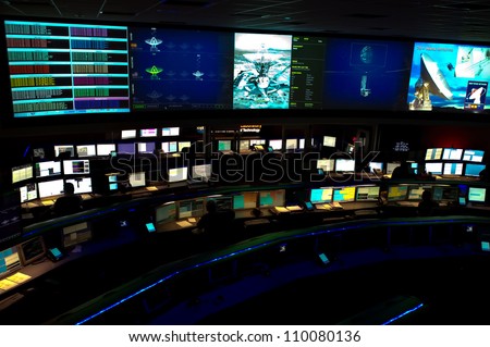 LA CANADA, CA - AUGUST 13: The NASA Mars Science Laboratory, named Curiosity, is controlled by the Space Flight Operations Center at the Jet Propulsion Laboratory in La Canada, CA on August 13, 2012.