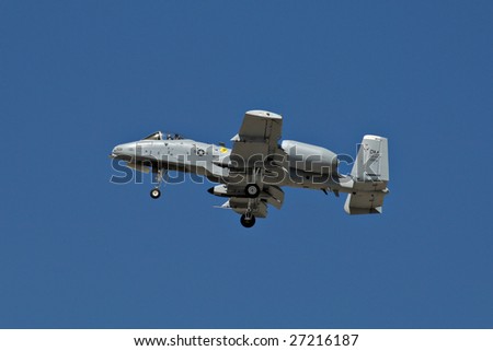GLENDALE, AZ - MARCH 21: Air Force A-10 Thunderbolt makes a pass with landing gear down at the biennial air show (\