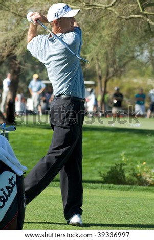 SCOTTSDALE, AZ - OCTOBER 21: George McNeill prepares hits a drive in the Frys.com Open PGA golf tournament on October 21, 2009 in Scottsdale, Arizona.
