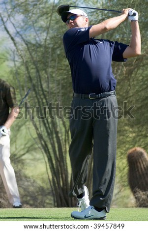 SCOTTSDALE, AZ - OCTOBER 22: Bo Van Pelt hits a drive in the Frys.com Open PGA golf tournament on October 22, 2009 in Scottsdale, Arizona.