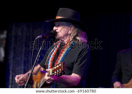 SCOTTSDALE, AZ - JANUARY 15: Country music legend Willie Nelson performs at the Childhelp Drive the Dream gala on January 15, 2011 in Scottsdale, Arizona.