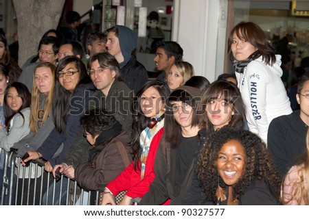 WESTWOOD, CA - DECEMBER 6: Fans at the premiere of \