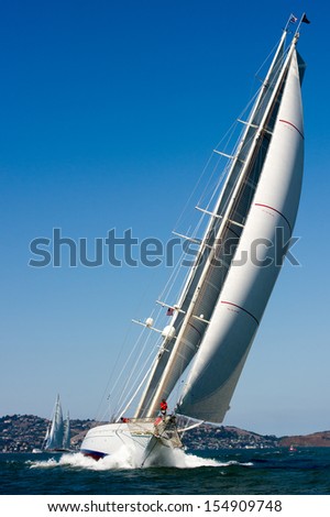 San Francisco, Ca - September 13: Super Yacht Adela Competes In A Regatta During The America'S Cup In San Francisco, Ca On September 13, 2013
