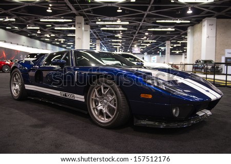 ANAHEIM, CA - OCTOBER 3: A Ford GT 1000 on display at the Orange County International Auto Show in Anaheim, CA on October 3, 2013.