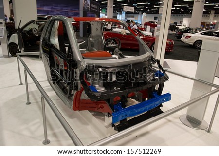 ANAHEIM, CA - OCTOBER 3: The frame of a smart car on display at the Orange County International Auto Show in Anaheim, CA on October 3, 2013.