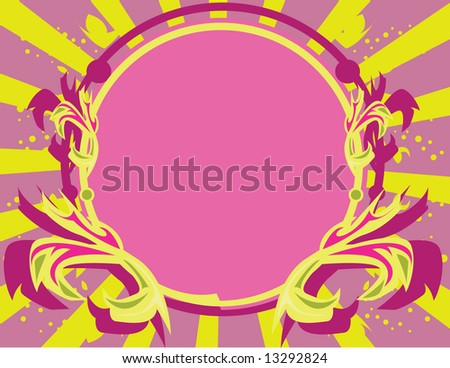 Pink purple yellow frame background - jpg version
