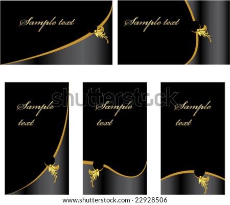 Glossy Business Cards on Black Gold Business Card Set   Vector   22928506   Shutterstock