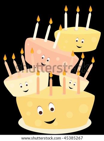 Happy birthday cake stack - vector