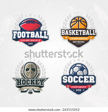 Sport logo set for four sport disciplines