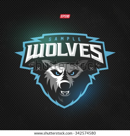 Modern professional wolf logo for a sport team