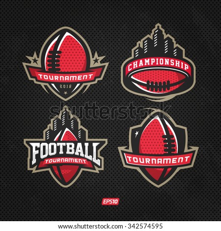 Modern professional logo set for american football game events