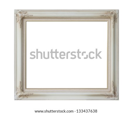 Antique White Frame Isolated On White Background