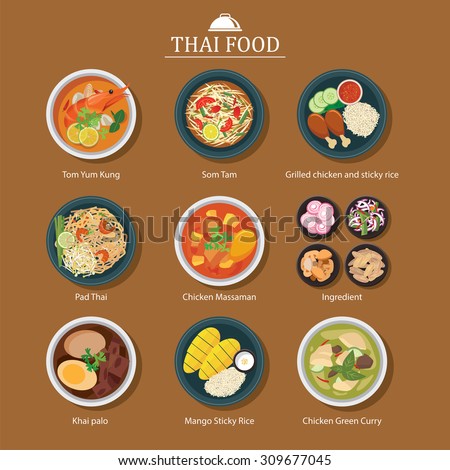 set of thai food