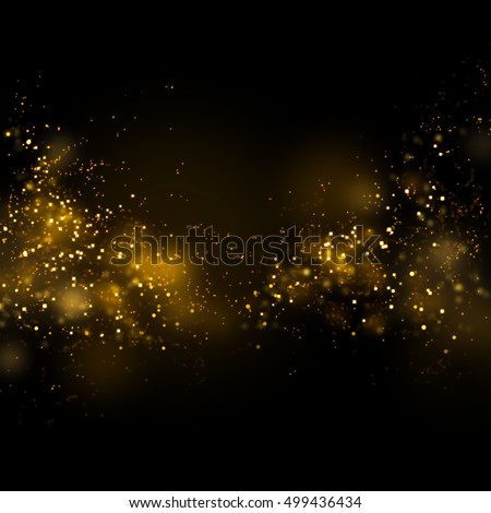Gold glittering star magic dust on background.Particles for your product.