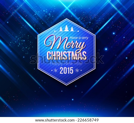 Blue Christmas card Abstract striped background with light effects Vector image Blue Christmas card Abstract striped background with light effects Vector image