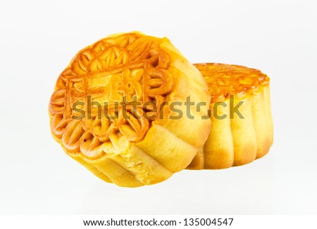 moon cakes with white background