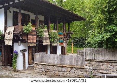 GABROVO, BULGARIA - JUNE 9, 2013: Old house in Etar, Bulgaria. Ethnographic complex Etar presents the Bulgarian customs, culture and craftsmanship from the period of Ottoman Empire.