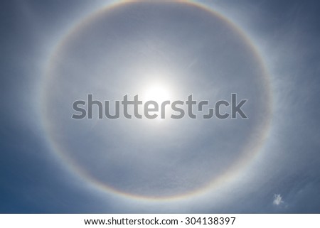 The sun halo on the sky in day time.