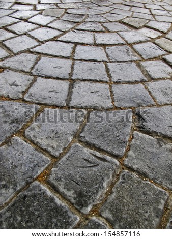 Close-up of cobblestone pavement