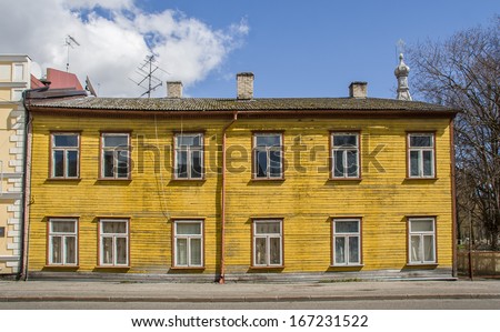 Yellow house in the old center of Parnu, Estonia