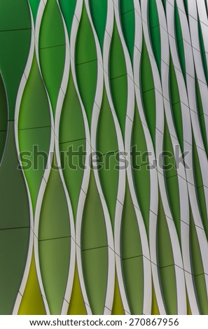 GRONINGEN, NETHERLANDS - APRIL 1: Green, yellow and silver curves of the university hospital on April 1, 2013 in Groningen.