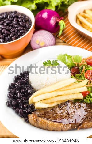 Executive dish: Grilled, rice and beans.