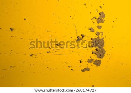Texture clay moving in yellow background