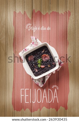 Feijoada, the Brazilian cuisine tradition with space for text