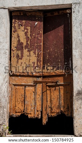 broken wooden door