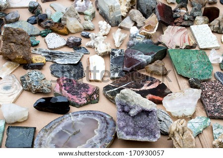 collection of semiprecious stones and minerals
