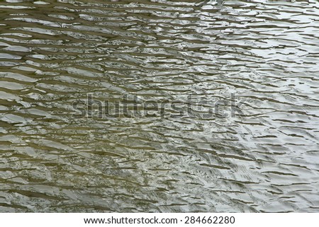 Nature water background with small ripples on pond, river, reservoir, lake. Beautiful graphic structure. current ripples on the water.